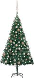 vidaXL Kunstkerstboom met verlichting en kerstballen 180 cm PVC groen