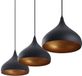 Lindby - hanglamp - 3lichts - Staal, aluminium - E27 - zwart, goud
