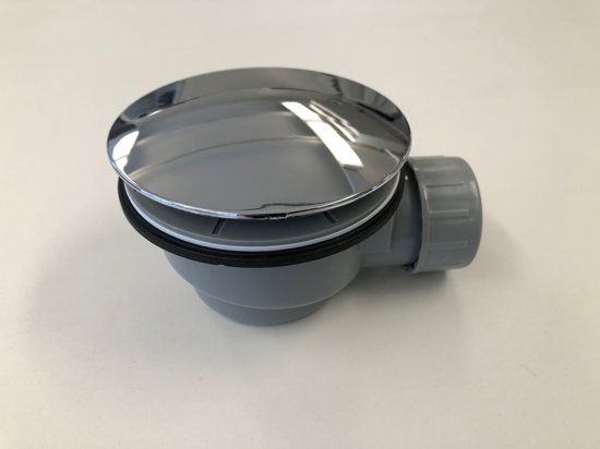 Douchebak sifon gatmaat 90mm met afdekplaat chroom