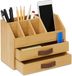 Merkloos Relaxdays Bureau organizer met lades - 19 x 24 x 14 cm - bamboe