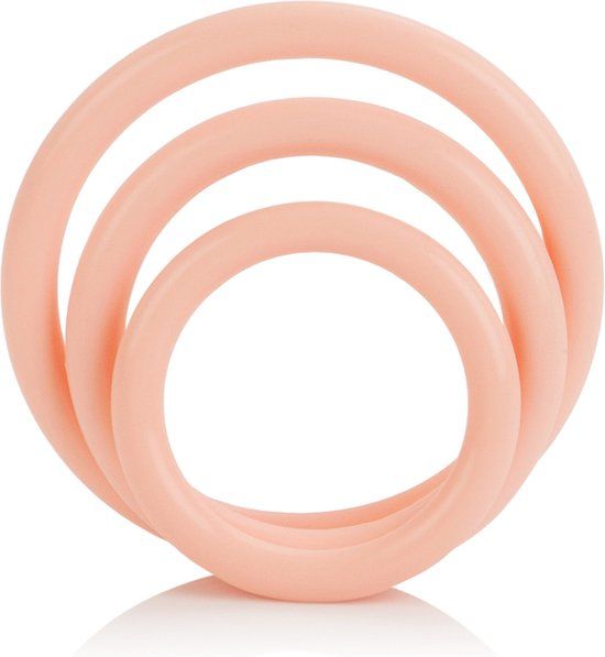 California Exotic Novelties Tri-Rings - Cockring - Beige - 3 stuks - Ø 40 mm