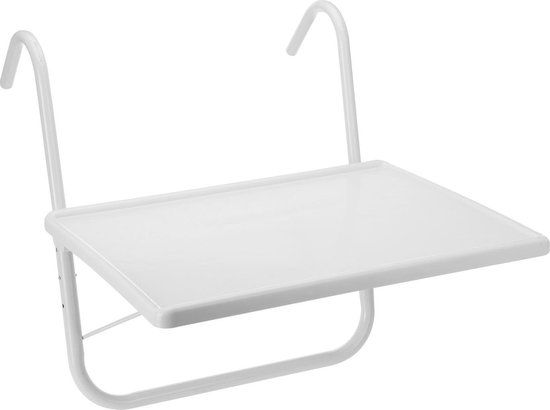 Livn Balkontafel Vierkant Wit - 40x52 cm - In hoogte verstelbaar
