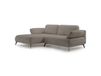 Canapé d’angle convertible en tissu chenille, côté gauche, beige moka