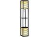 HOMCOM Lampadaire 2 Lampes Douille E27 2 Étagères Motif Nid d'Abeille Noir Lampe de Salon sur Pied