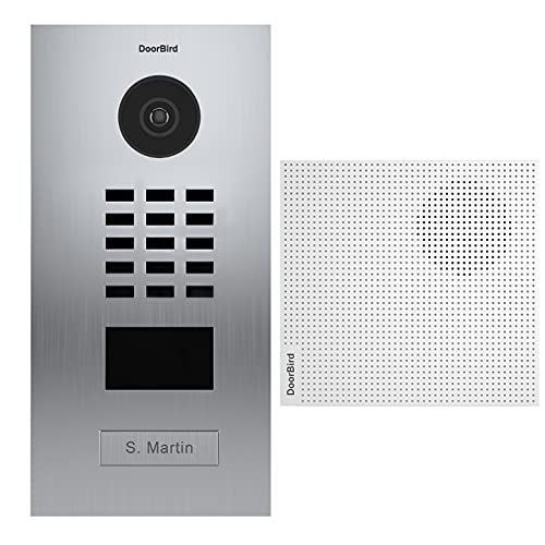 DoorBird D2101V IP-video-deurbel met RFID-ID-kaartlezer + bel, inbouwlamp, PoE, zout water, roestvrij staal
