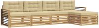 vidaXL - Bank loungeset - 5 zitplekken - Wit en Beige - Polyester