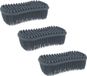 Merkloos / Sans marque CMP Schoonmaak afwas pannen/schalen spons - 3x - silicone - 2 zijdig - zwart - 14 x 7 cm
