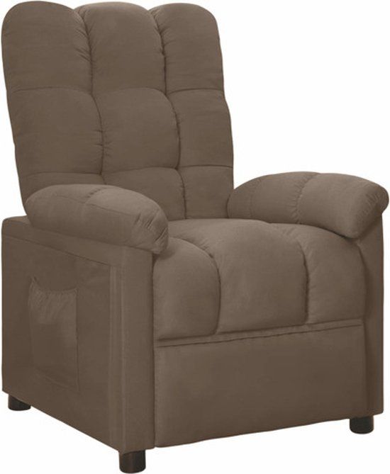 vidaXL Fauteuil verstelbaar stof taupe
