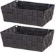 Kipit Kast/badkamer opbergmandjes - Set van 4x stuks - Zwart - 24 x 20 x 8 cm