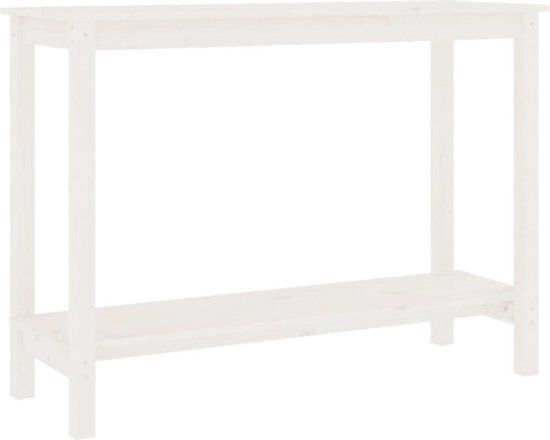 vidaXL Wandtafel 110x40x80 cm massief grenenhout wit