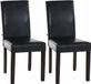 CLP Ina Set van 2 Stoelen - Zonder armleuning - Hout - Kunstleer - bruin donkerbruin