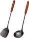 Set d'ustensiles pour wok - Spatule et louche - 14-15" - Acier inoxydable 304
