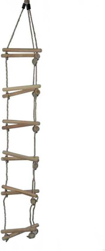 Hermic Touwladder PP touwen 3 zijden met 5 sporten - bruin