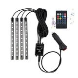 Ledstrip - laagspanningsstrip voor auto, 4 x 0,225 m, rgb, ideaal voor decoratieve en omgevingsverlichting.
