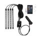 Ledstrip - laagspanningsstrip voor auto, 4 x 0,225 m, rgb, ideaal voor decoratieve en omgevingsverlichting.