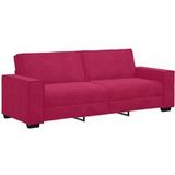 Canapé Sofa 3 Places Rouge Bordeaux 220x78x84 Cm Velours