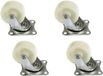 Merkloos Set van 8x zwenkwieltjes wit - 50mm