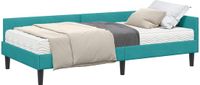 vidaXL Lit d'angle avec matelas 2 places turquoise 80 x 200 cm velours