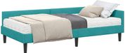 vidaXL Lit d'angle avec matelas 2 places turquoise 80 x 200 cm velours