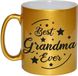 Bellatio Decorations Bol Best Grandma Ever cadeau koffiemok / theebeker - goudkleurig - 330 ml - verjaardag / bedankje - mok voor oma