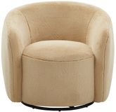 Vente-unique Draaibare fauteuil van taupe kleurige zachte teddy stof - VEREIDE