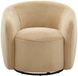Vente-unique Draaibare fauteuil van taupe kleurige zachte teddy stof - VEREIDE