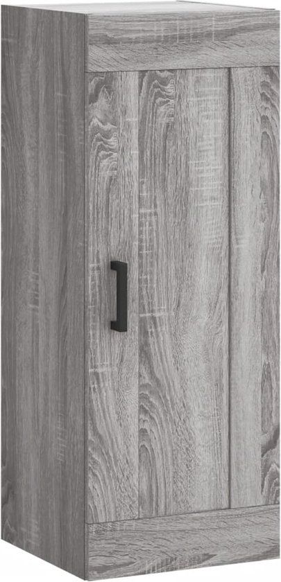 vidaXL Wandkast 34,5x34x90 cm bewerkt hout grijs sonoma eikenkleurig