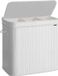Songmics Panier à linge avec couvercle - Bambou - 150 Litres - Blanc nuage