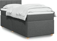 vidaXL Boxspringbed met matras, stof, donkergrijs, 100x200 cm
