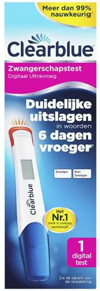 Clearblue Zwangerschapstest Digitaal Ultravroeg