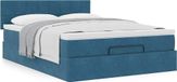 Maison Exclusive - Cadre de lit ottoman avec matelas bleu foncé 140x190 cm velours