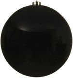 Decoris Kerstbal - Zwart - 20 cm - Kunststof - Glans