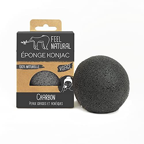 FEEL NATURAL Konjac gezichtsspons - Koolstof - 3700390860518