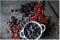 Dietrix Inductie beschermer 77x51 - afdekplaat inductie mat - Dietrix Kookplaat beschermer - Exclusief - Groente en Fruit - Besjes en fruit in wit bakje