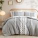 INK+IVY Imani 100% katoenen dekbed Mid Century Modern Design, All Season Dekbed Cover Beddengoed Set, Bijpassende Shams, Full/Queen, Grijs Chenille Tufted Accent 3 Stuk