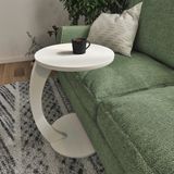 en.casa Bijzettafel Holeby 56x38 cm wit