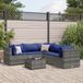 Maison Exclusive - Salon de jardin, 6 pièces, avec coussins, gris, en polyrotin