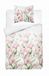 KARO Housse de couette en satin 140x200cm - Fleurs roses sur blanc