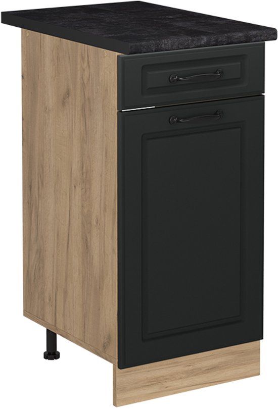 Vicco Keukenonderkast R-Line, Antraciet landelijk/Goudkleurig Eiken, 40 cm