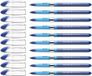 Schneider Slider Basic balpen (cap model met soft-grip-zone en lijndikte F = fijne lijn) 10-pack, blauw