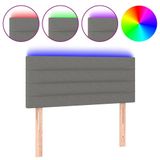 VidaXL Hoofdeind & Voeteind Donkergrijs Polyester/Hout 1000x50x780-880mm met LED