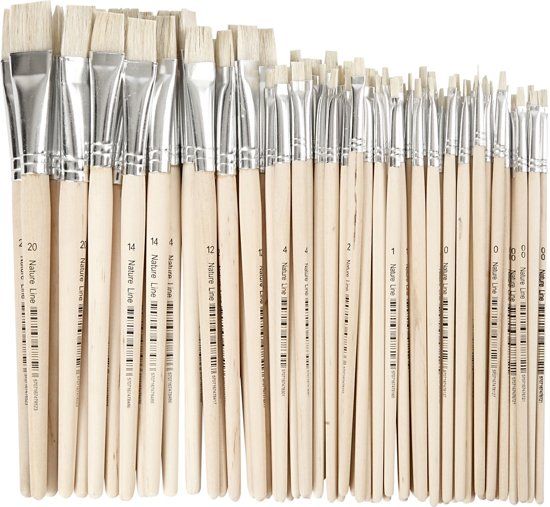 Creotime Nature Line kwasten, 00-20, b: 3-20 mm, 68 stuks
