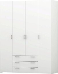 Merkloos 4-deurs kledingkast Anytime Space - Wit