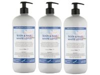 Claudius Cosmetics B.V. White Lotus Body & Hair 1 liter - Set van 3 stuks - Met gratis pomp - 2-in-1 voor lichaam en haar