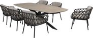 4 Seasons Outdoor Prado Calpi barrel dining tuinset 7-delig 240x105x75 cm keramiek antraciet