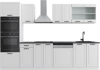 Vicco R-Line Complete keukeneenheid – 300 cm met hoge kast, zonder werkblad Wit landhuis/wit