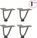 Pieds épingle pour table basse 4 pcs 10 cm acier massif naturel