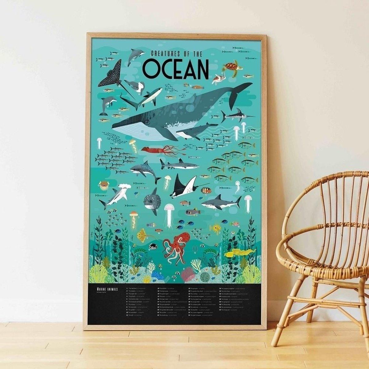 Poppik Sticker poster educatief - Oceanen - vanaf 6 jaar