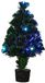 Merkloos / Sans marque Mini fiber kunst kerstboom - groen - 42 cm - kunststof - fiber optic led verlichting - kerstdecoratie - tafeldecoratie
