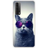 Huawei P Smart 2021 Cat met bril Siliconen hoesje